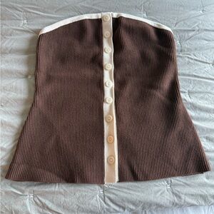 Abercrombie & Fitch Brown and Cream Tube Top